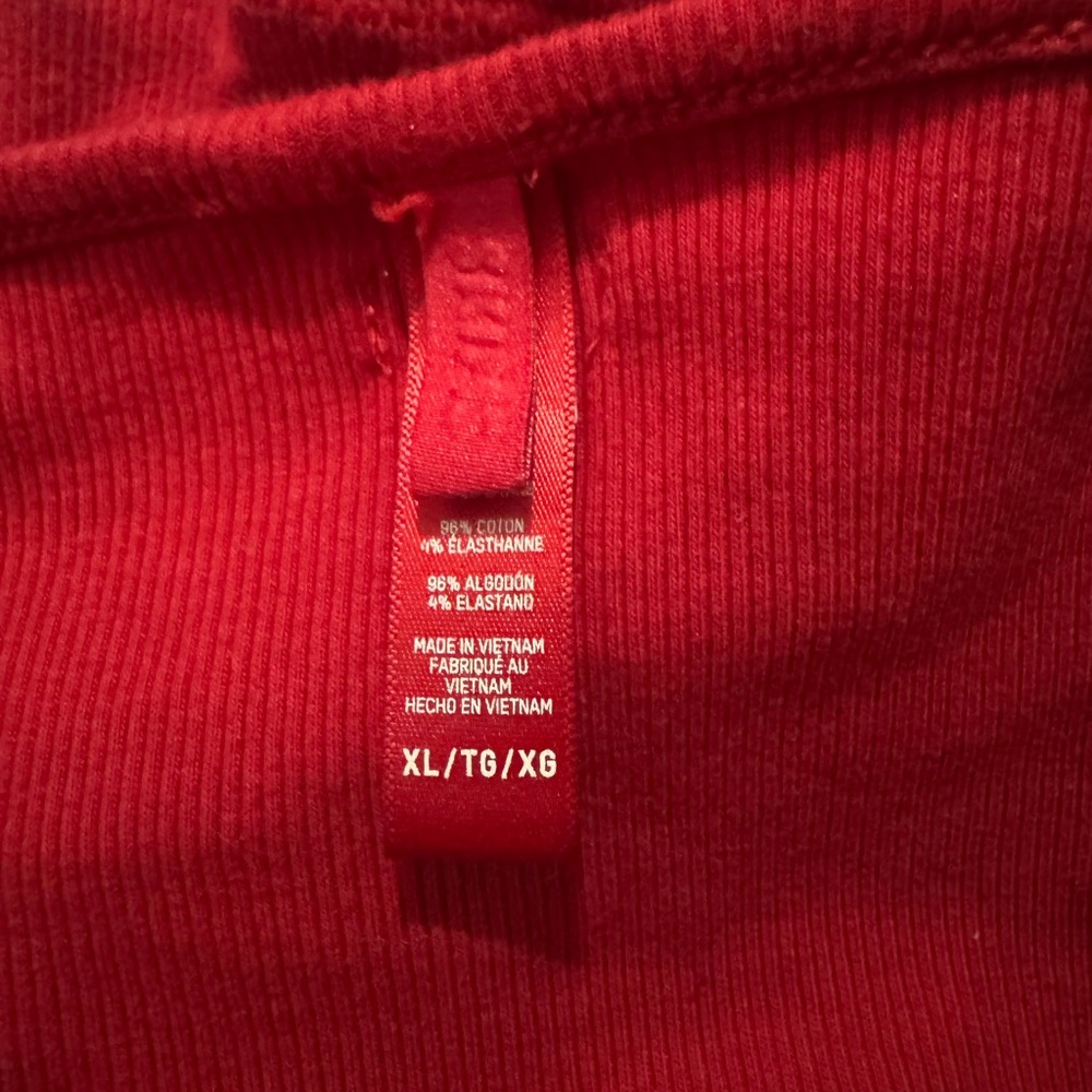 SKIMS Cotton Rib Cardigan size XL in Cranberry - Picture 4 of 5